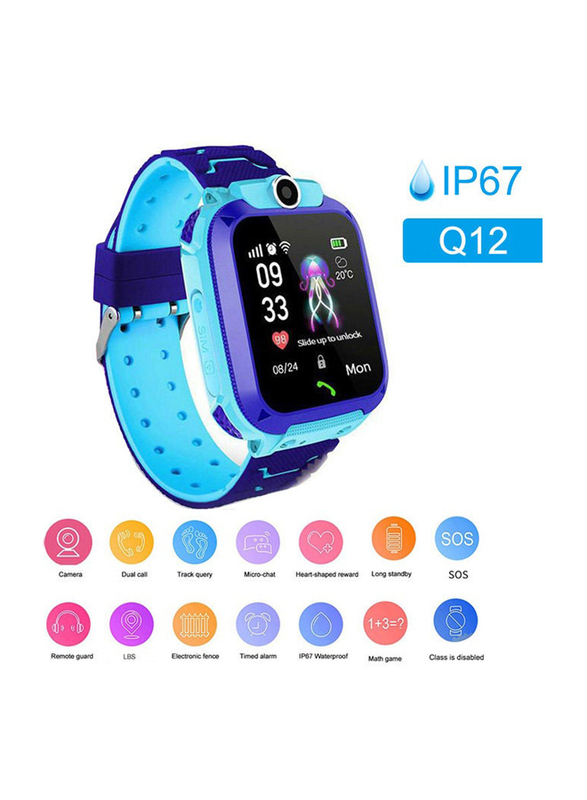 Smart Watch Intelligent Waterproof, Q12, Blue