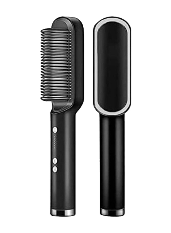 XiuWoo Electric Hair Straightener Brush with Ceramic Styling Comb, Green