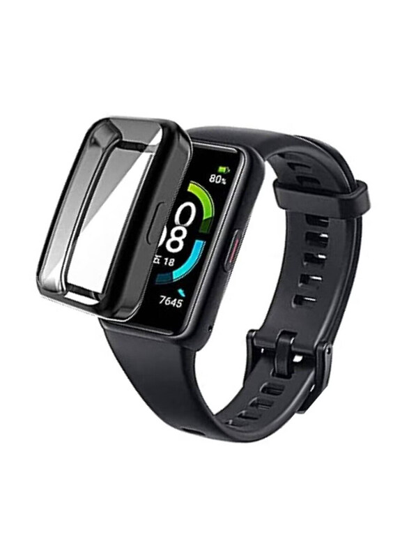 

Generic Protective Case Cover for Honor Band 6, Clear/Black