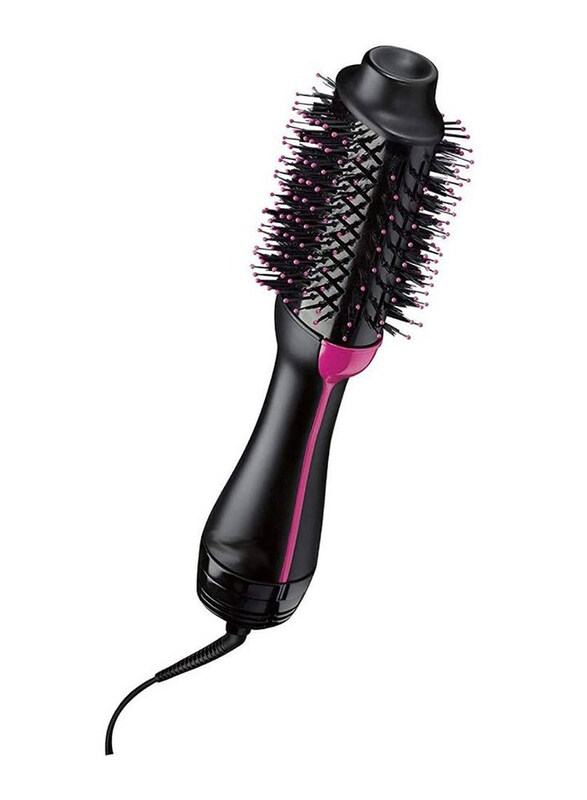 Xiuwoo One-Step Hair Dryer And Volumizer Hot Air Brush, Black/Pink