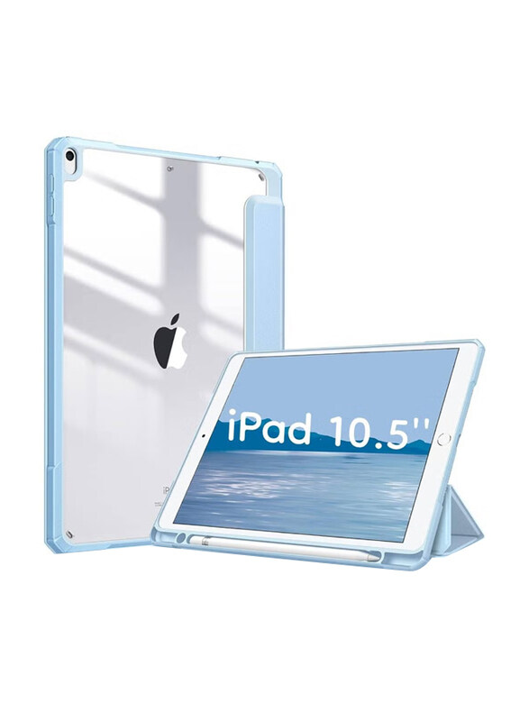 

Generic Apple iPad Air 3rd Generation 10.5 Inch 2019/iPad Pro 10.5 Inch 2017 Mobile Phone Case Cover with Pencil Holder, Blue