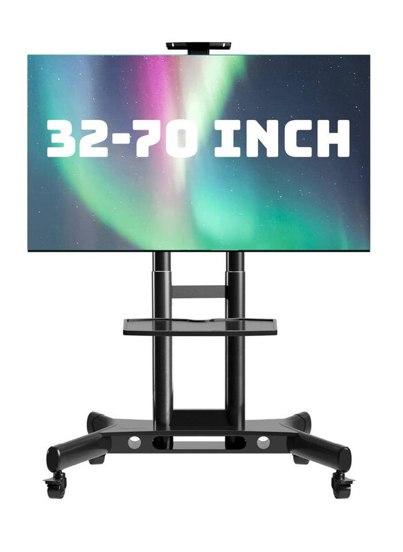 

Generic Height Adjustable Trolley Rolling/Mobile TV Cart with Shelf Holds and Wheels For 32-70 Inch LCD LED 4K Flat Screen TVs, Black