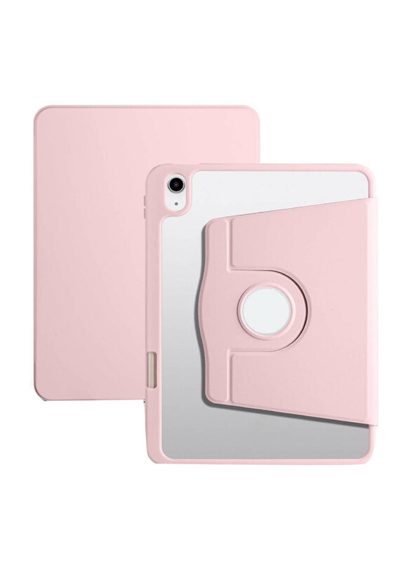 

Hyx Apple iPad 10th Gen 10.9 Inch 2022 360° Rotating Stand Smart Tablet Cover with Auto Sleep/Wake, Pink