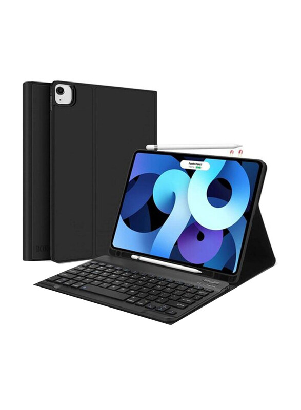 

Generic Bluetooth English Keyboard with Case Cover for Apple iPad Pro 11-Inch 2nd Generation/Air 4th Generation 10.9-Inch 2020, Black