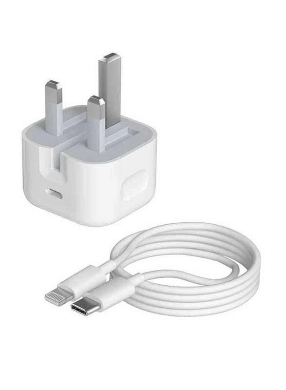 20W Power Adapter with USB-C Cable for Apple iPhone 12/12 Pro Max/12 mini Smartphones, White