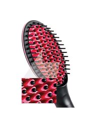 Ceramic Hair Straightener Brush Black/Pink