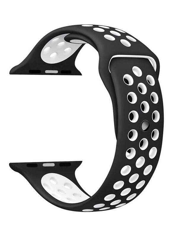 Silicone Strap For Apple Watch Nike 42 mm Black/Grey