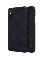 Nillkin Apple iPhone X Leather Flip Mobile Phone Case Cover, Black