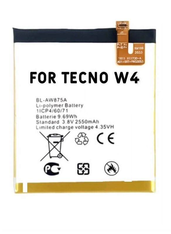 

HYX Tecno W4 Replacement High Quality Original Battery, Multicolour