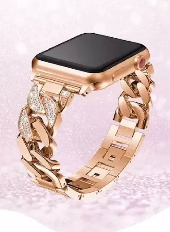 

Generic Stylish Replacement Band Strap for Apple Watch 38/40/41mm, Rose Gold