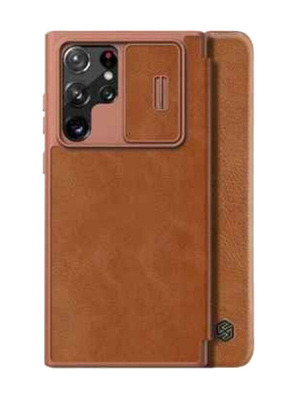 

Nillkin Samsung Galaxy S23 Ultra Mobile Phone Case Cover with Wallet Card Slot & Camera Protection, Brown