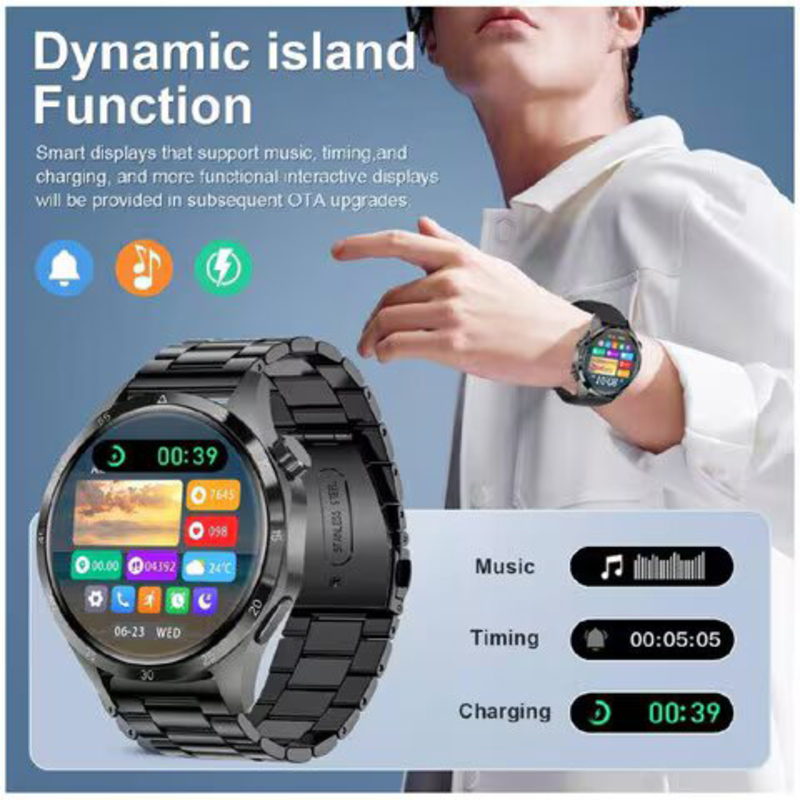 Hyx 2023 Fitness Watches Smart Watch with Answer Make Calls, 37 Sports, Blood Oxygen, Heart Rate & Sleep Monitor, Black