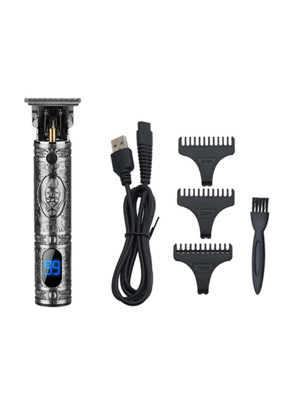 Electric Clippers LCD Digital Display Home Hair Trimmer with USB Rechargeable, Silver