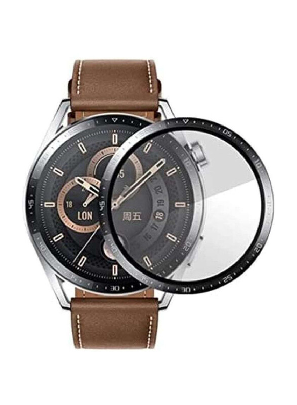 Tempered Glass Screen Protector for Huawei Watch GT3 Pro 46mm, Clear/Black