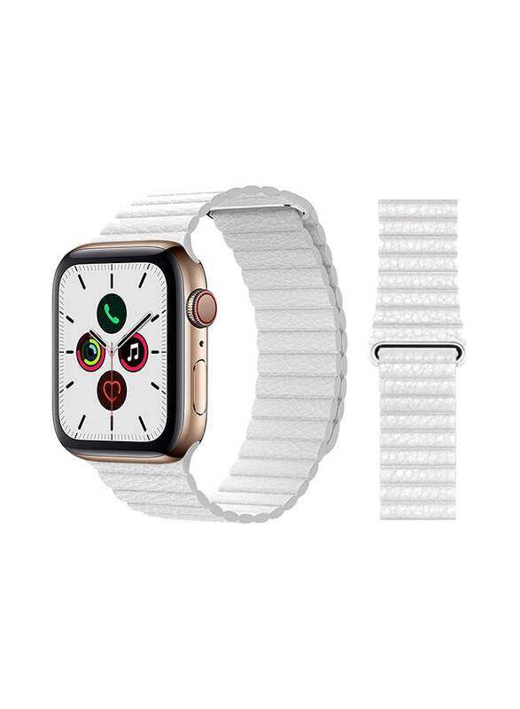 

Euro Stylish Leather Band For Apple Watch Series 5/4/3/2/1 White