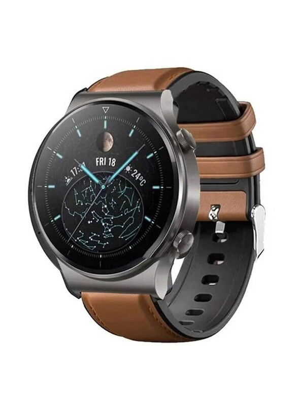 

Generic Leather Replacement Band for Huawei Watch GT2 Pro, Brown