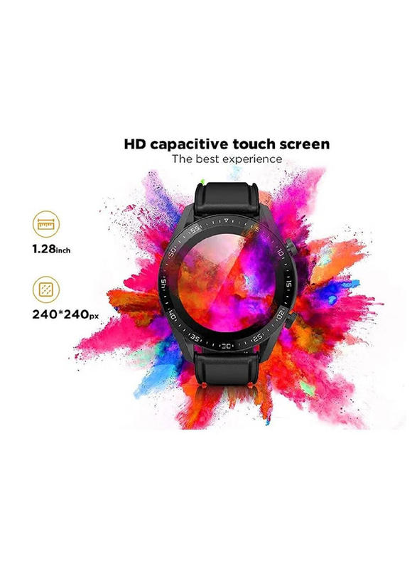 G-tab Gt1 Smartwatch with Bluetooth Calling, Large Battery, Heart Rate, Sleep, Blood Pressure, and Exercise Monitoring, Sports Modes, Black