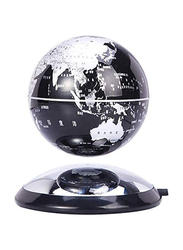 6-Inch Magnetic Levitation Anti-Gravity World Map Rotating Floating Globe with LED, Black