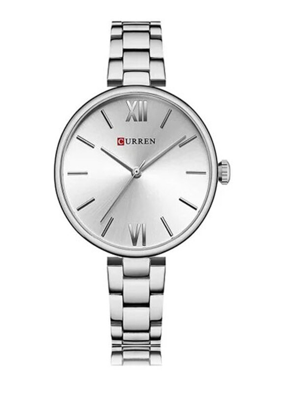 

Curren Analog Watch for Women with Stainless Steel Band, Water Resistant, 9017, Silver