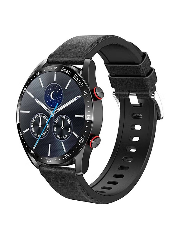 

Generic Bluetooth Voice Call HD Full Touching 46mm Screen Smartwatch with Smart Reminder Heart Rate Sleep Monitor IP67 Waterproof, Black