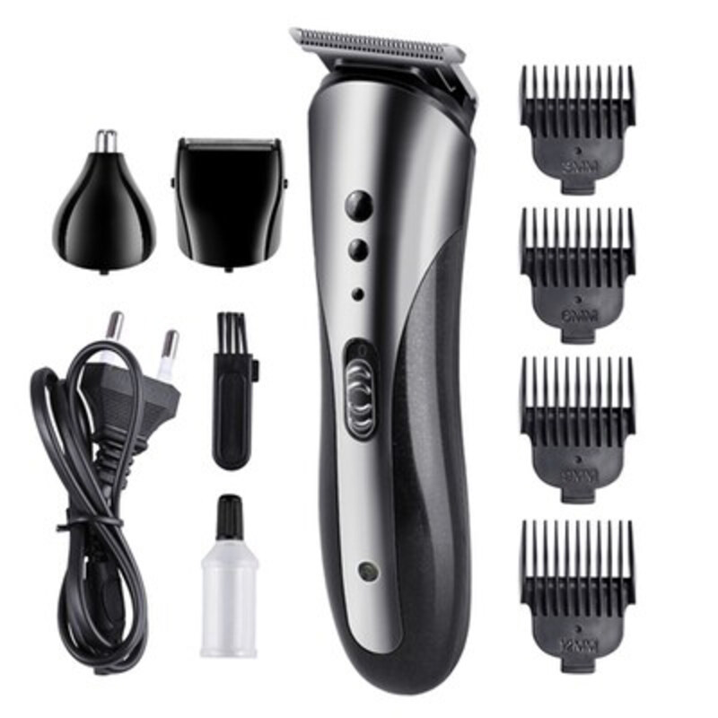 

Kemei Razor Hair Clipper Nose Hair Device Multi-Function Set, Black/Grey