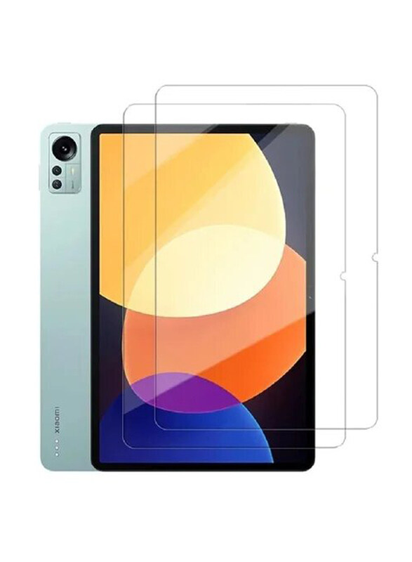 12.4-inch Xiaomi Pad 5 Pro (2022) 9H Hardness Scratch Resistant Tempered Glass Screen Protector, 2 Pieces, Clear