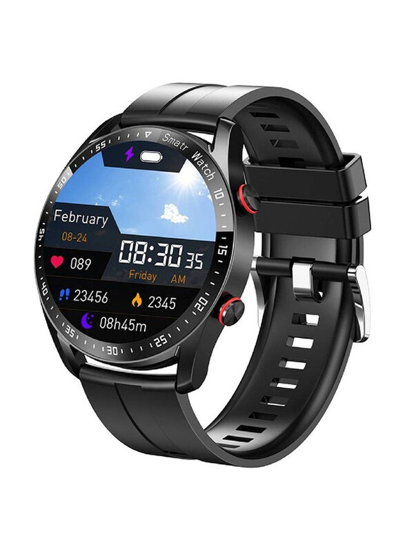 

Generic Bluetooth Voice Call HD Full Touching 46mm Screen Smartwatch with Smart Reminder Heart Rate Sleep Monitor IP67 Waterproof, Black