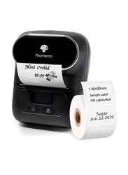 Phomemo M110 Portable Bluetooth Thermal Mini Label Maker Printer, Black