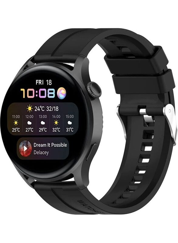 Replacement Silicone Bracelet Strap Wristband For Huawei watch 3/watch 3 Pro  22mm Black