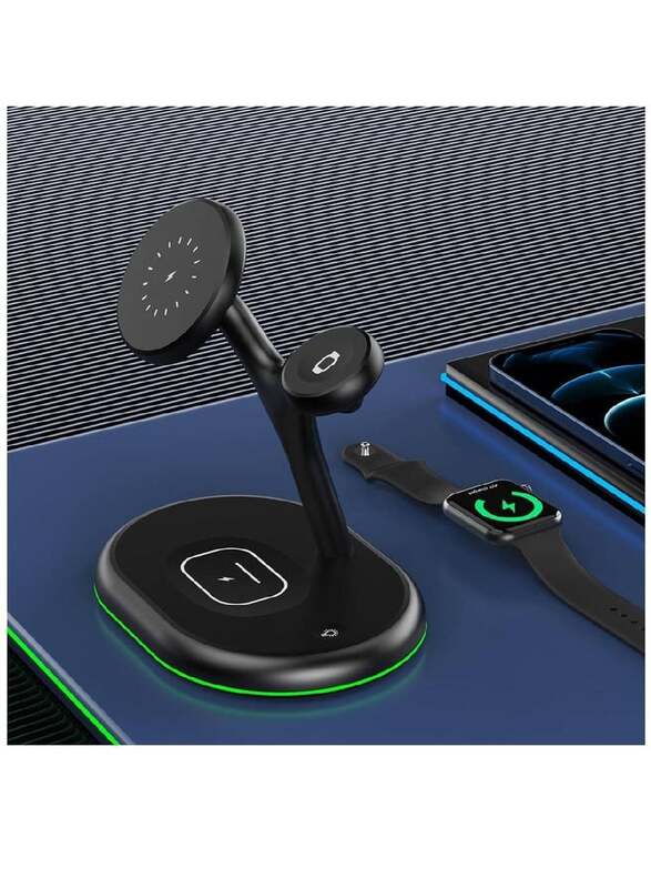 3-in-1 Wireless Charger Dock Station For iPhone - Black
