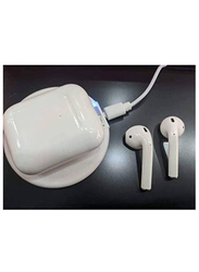 Haino Teko POP-2030 Pro Bluetooth In-Ear Earbud with Case Cover & Wireless Charger, White