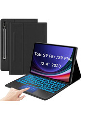 Dux Ducis Backlit Touchpad Wireless English Keyboard with Slim Stand Cover Case, Black