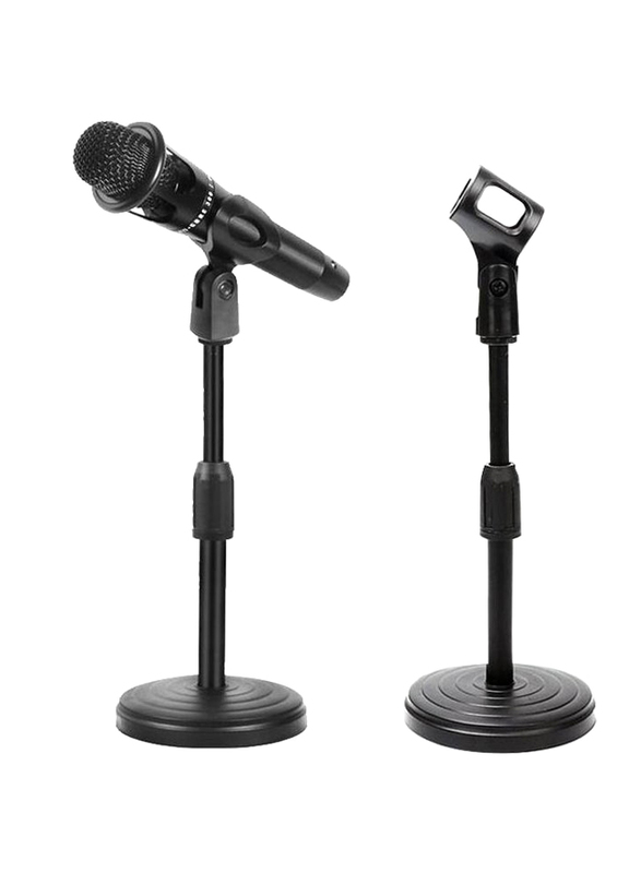 Adjustable Desk Microphone Stand Mic Holder, Black