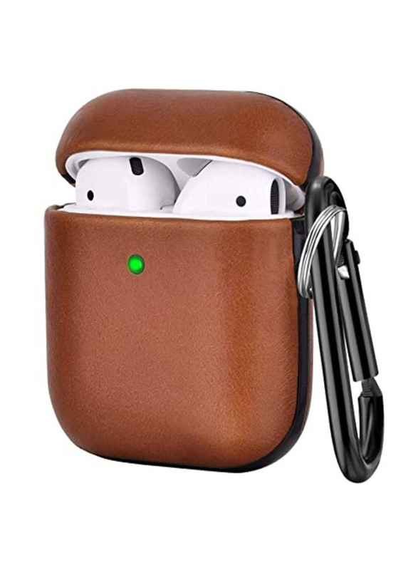 Protective Leather Case Cover For Apple Airpod 1/2, Brown