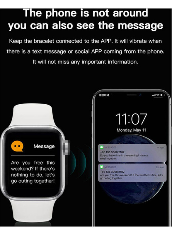 X7-B Full Touch Screen Smartwatch, Black