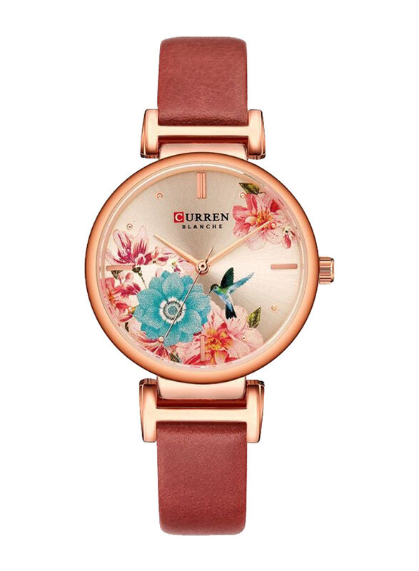 

Curren Analog Watch for Women with Alloy Band, J3952L-R-KM, Beige/Brown