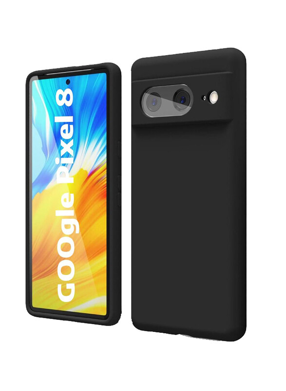 

Zoomee Google Pixel 8 Protective Shockproof Soft Liquid Silicone Smooth Thin Slim Mobile Phone Case Cover, Black