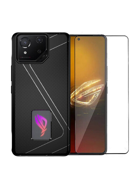 

Hyx 2-Piece Asus ROG Phone 8 / Rog 8 Pro Protective Anti Scratch Slim Shockproof TPU Bumper Mobile Phone Back Case Cover with Tempered Glass Screen Pr