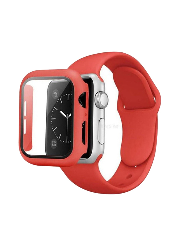 

Generic Silicone Smart Watch Band Set Case+Strap for Apple Watch 45mm, Red