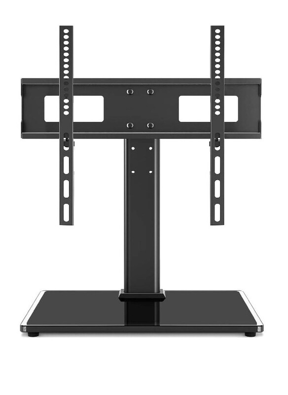 

Generic Universal Height Adjustable TV Stand Base with Tempered Glass Base for 27-60 Inch LED LCD Flat Screen TVs, Black