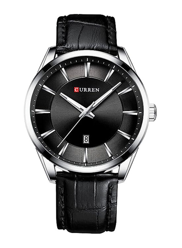 

Curren Analog Watch for Men with Leather Band, Water Resistant, 8365, Black