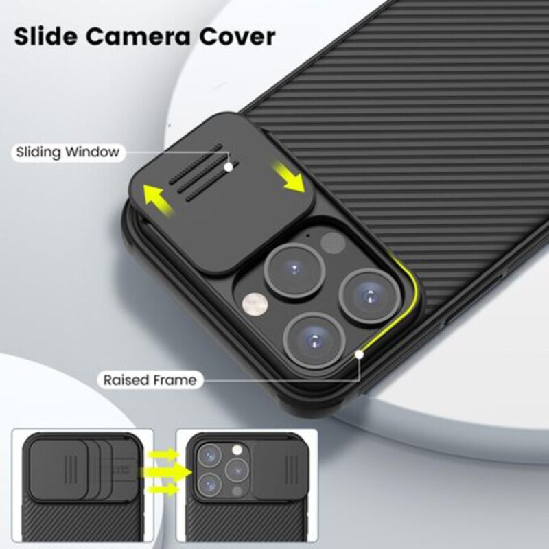 Nillkin Apple iPhone 15 Pro Max Camshield Pro Magnetic Series Mobile Phone Case Cover, Black