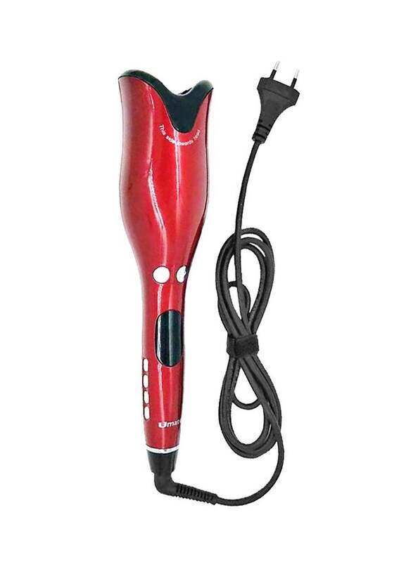 

Arabest Rose-Shaped Automatic Spiral LCD Hair Curler Red
