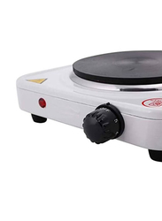 Arabest Electric Single Hot Plate with Adjustable Temperature Control, 1000W, White