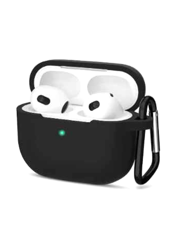 Apple AirPods 3 Protective Case Cover With Keychain & Lock, Black
