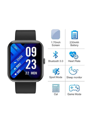 Zoom Plus IP68 Waterproof Full Touch Screen Bluetooth Smartwatch for iOS/Android, Black