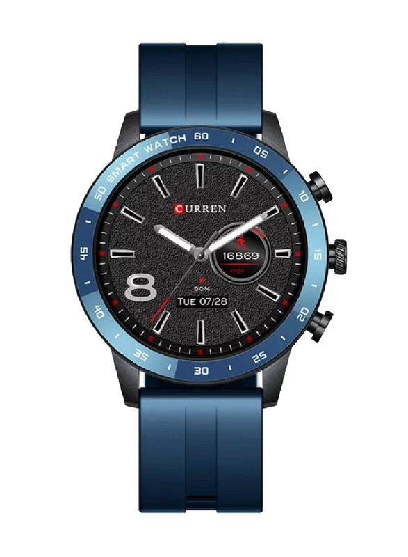 Curren New Men Smart Watch with Big Screen Retina Fitness Sports Wrist Watch IP68 Waterproof, Blue