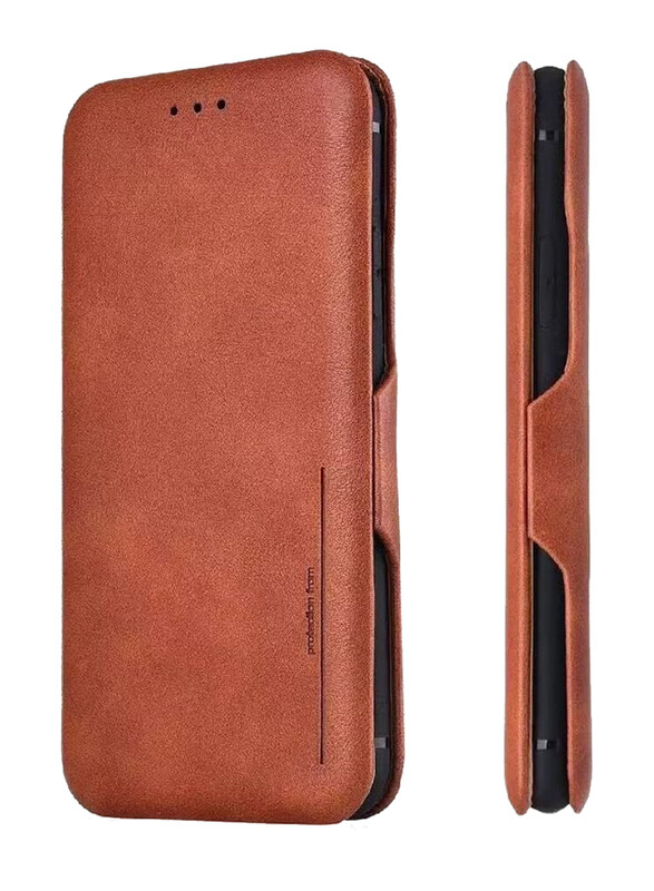 

Olliwon Samsung Galaxy S23 Plus Protective Smart PU Leather Mobile Phone Flip Case Cover with Card Holder and Auto Magnetic Closure, Brown