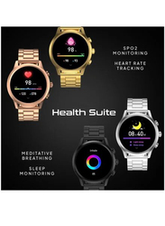 Zoom Plus Watch 2023 Newly Launched Smartwatches, Gold Stainless Steel Case With Gold Sport Band