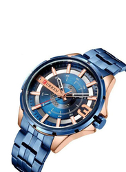 Curren Analog Watch for Men with Alloy Band, Water Resistant, 8333, Blue